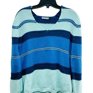 Zaket & Plover Women’s 100% Cotton V-Neck Sweater Multicolor - Size Small